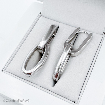 Stříbrné náušnice visací geometrické